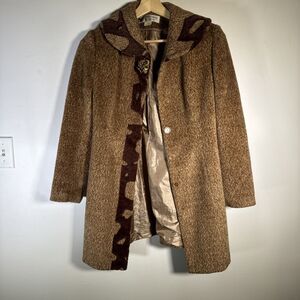 Vtg Unique Faux Fur Peng Cheng Jacket Women’s Luxury Winter Sz 40 (S/M)